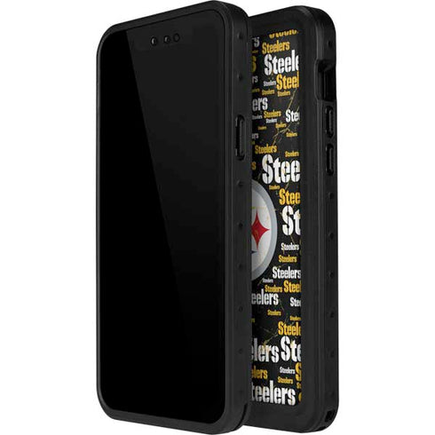 NFL Pittsburgh Steelers Black Blast iPhone 15 Waterproof Case
